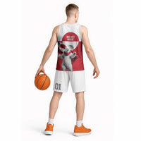 I Stand With Greenland Basketball Jersey Red and White Side by Side