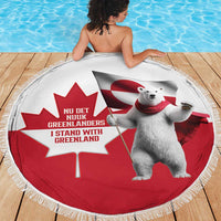 I Stand With Greenland Beach Blanket Red and White Side by Side