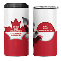 I Stand With Greenland 4 in 1 Can Cooler Tumbler Red and White Side by Side