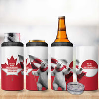 I Stand With Greenland 4 in 1 Can Cooler Tumbler Red and White Side by Side