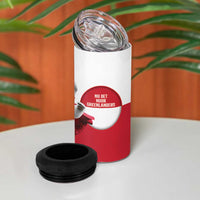 I Stand With Greenland 4 in 1 Can Cooler Tumbler Red and White Side by Side