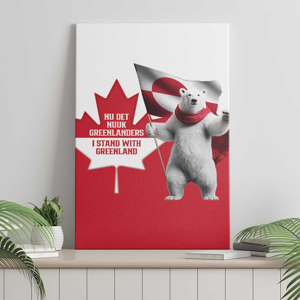 I Stand With Greenland Canvas Wall Art Red and White Side by Side