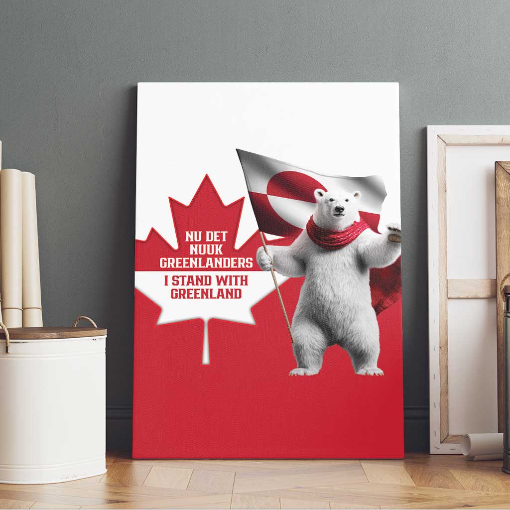 I Stand With Greenland Canvas Wall Art Red and White Side by Side