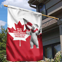 I Stand With Greenland Garden Flag Red and White Side by Side