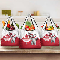I Stand With Greenland Grocery Bag Red and White Side by Side