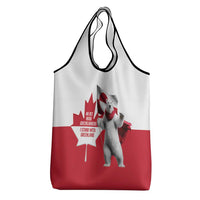 I Stand With Greenland Grocery Bag Red and White Side by Side