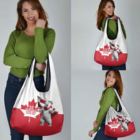 I Stand With Greenland Grocery Bag Red and White Side by Side
