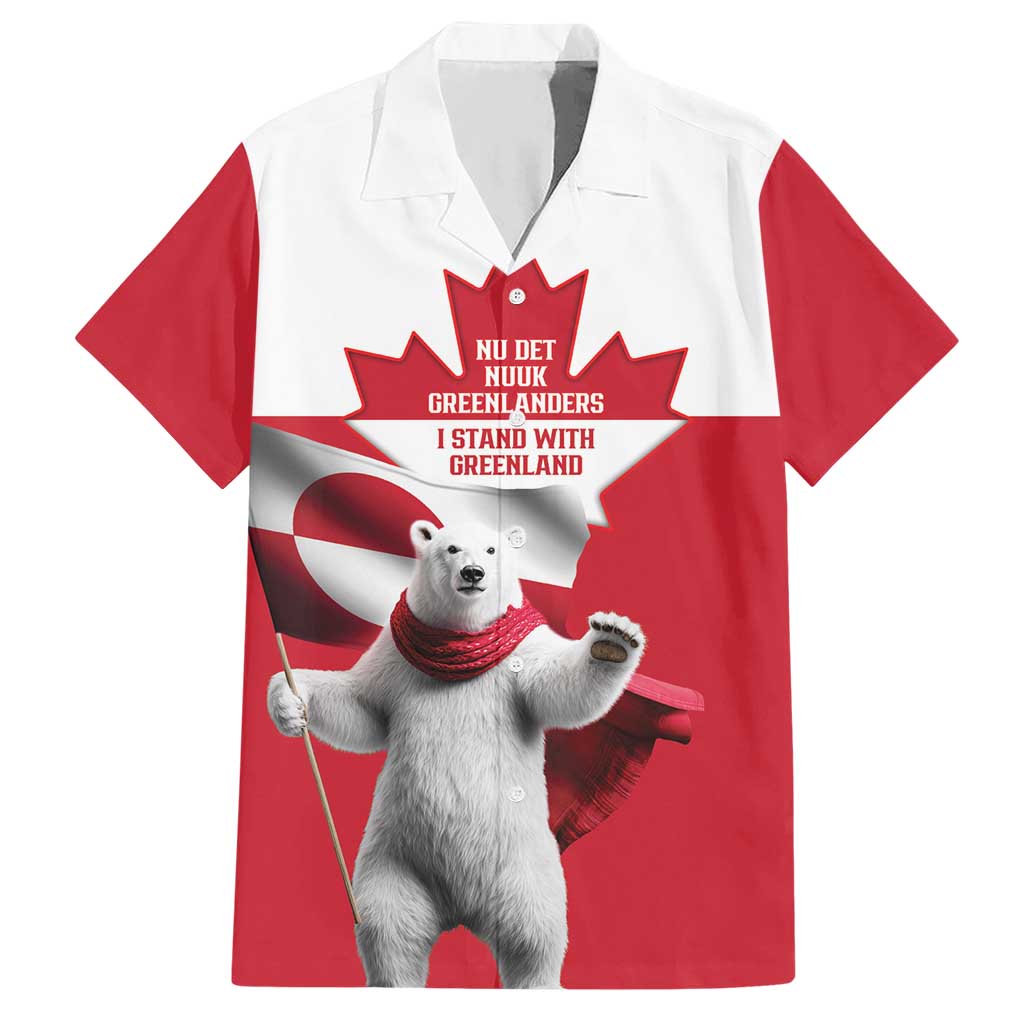 I Stand With Greenland Hawaiian Shirt Red and White Side by Side
