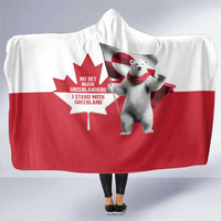I Stand With Greenland Hooded Blanket Red and White Side by Side