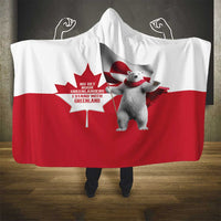 I Stand With Greenland Hooded Blanket Red and White Side by Side