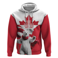 I Stand With Greenland Hoodie Red and White Side by Side