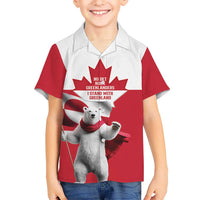 I Stand With Greenland Kid Hawaiian Shirt Red and White Side by Side