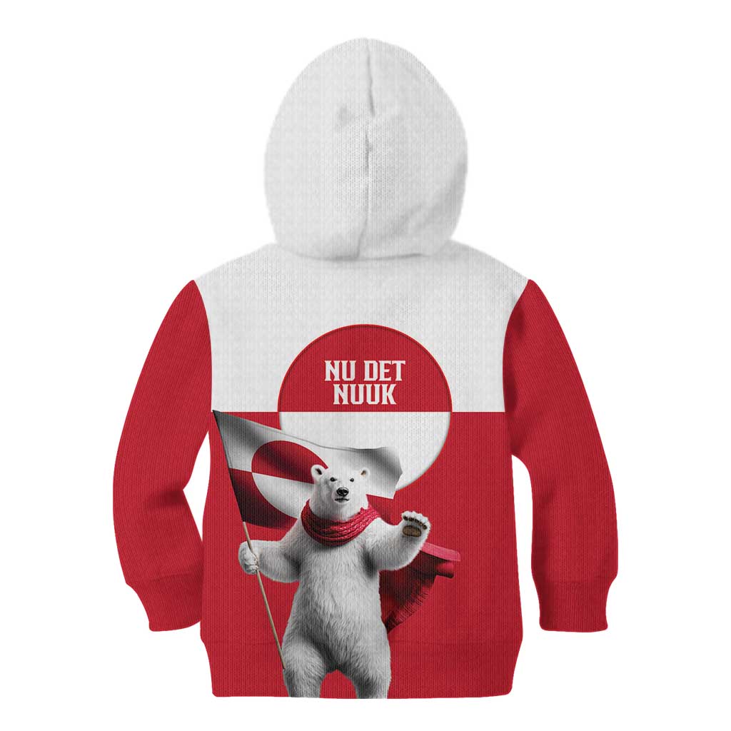 I Stand With Greenland Kid Hoodie Red and White Side by Side