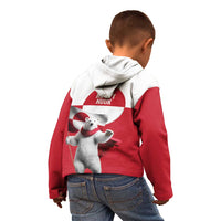 I Stand With Greenland Kid Hoodie Red and White Side by Side