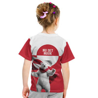 I Stand With Greenland Kid T Shirt Red and White Side by Side