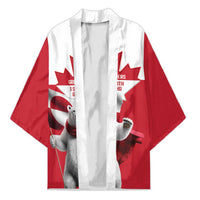 I Stand With Greenland Kimono Red and White Side by Side