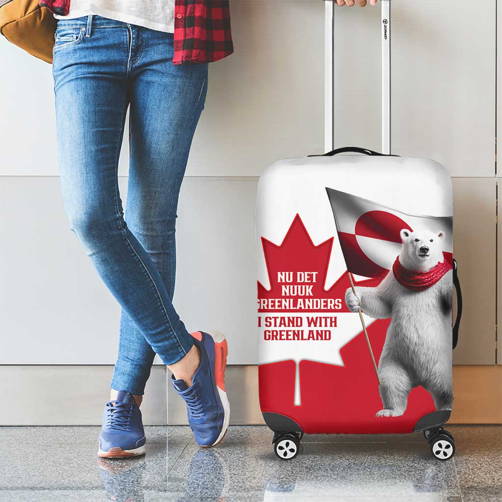 I Stand With Greenland Luggage Cover Red and White Side by Side