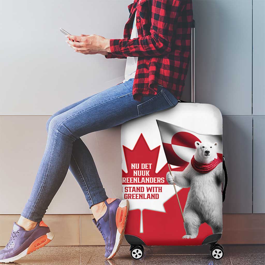I Stand With Greenland Luggage Cover Red and White Side by Side