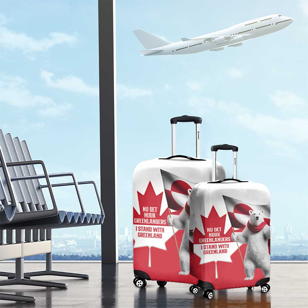 I Stand With Greenland Luggage Cover Red and White Side by Side
