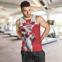 I Stand With Greenland Men Tank Top Red and White Side by Side