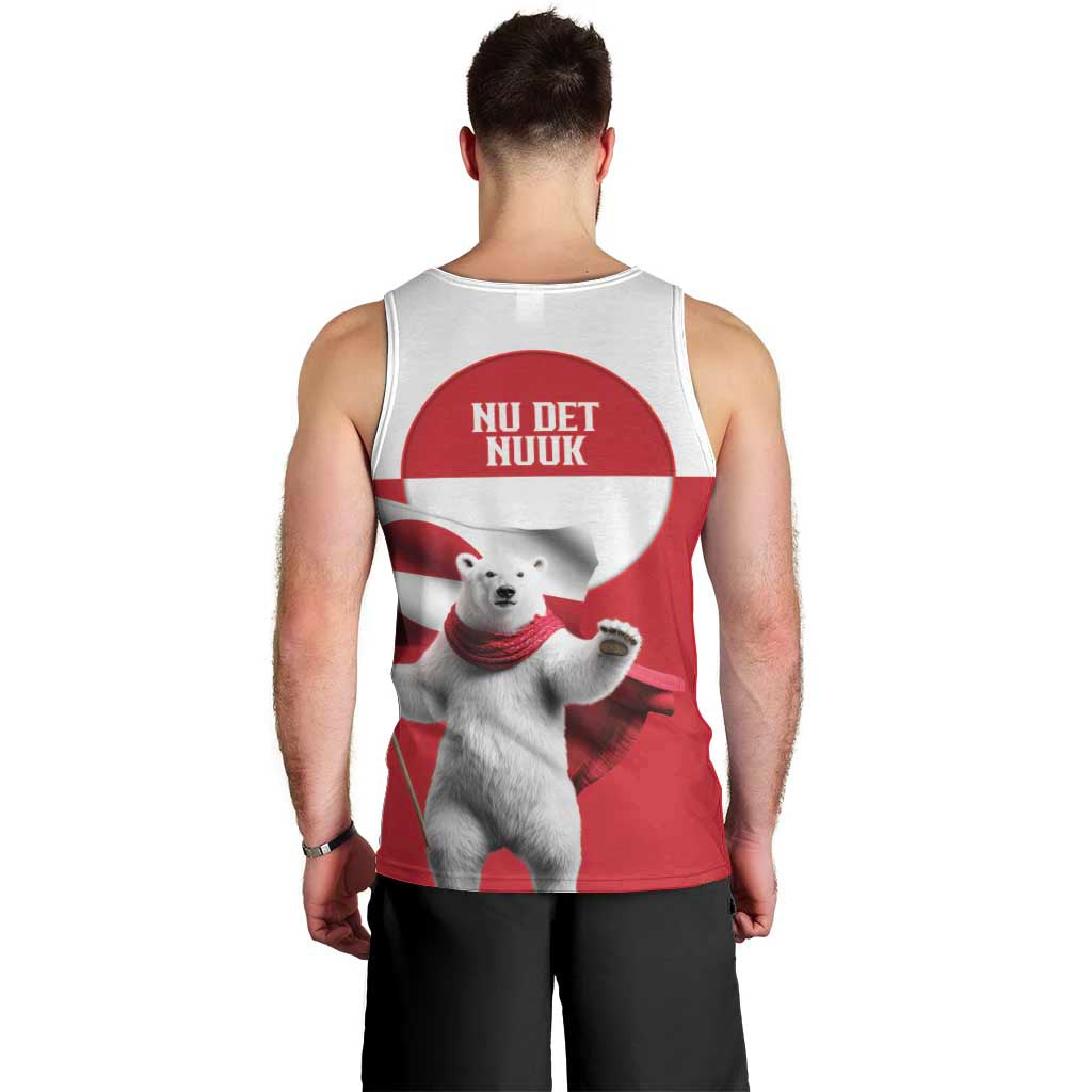 I Stand With Greenland Men Tank Top Red and White Side by Side