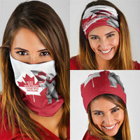 I Stand With Greenland Neck Gaiter Red and White Side by Side