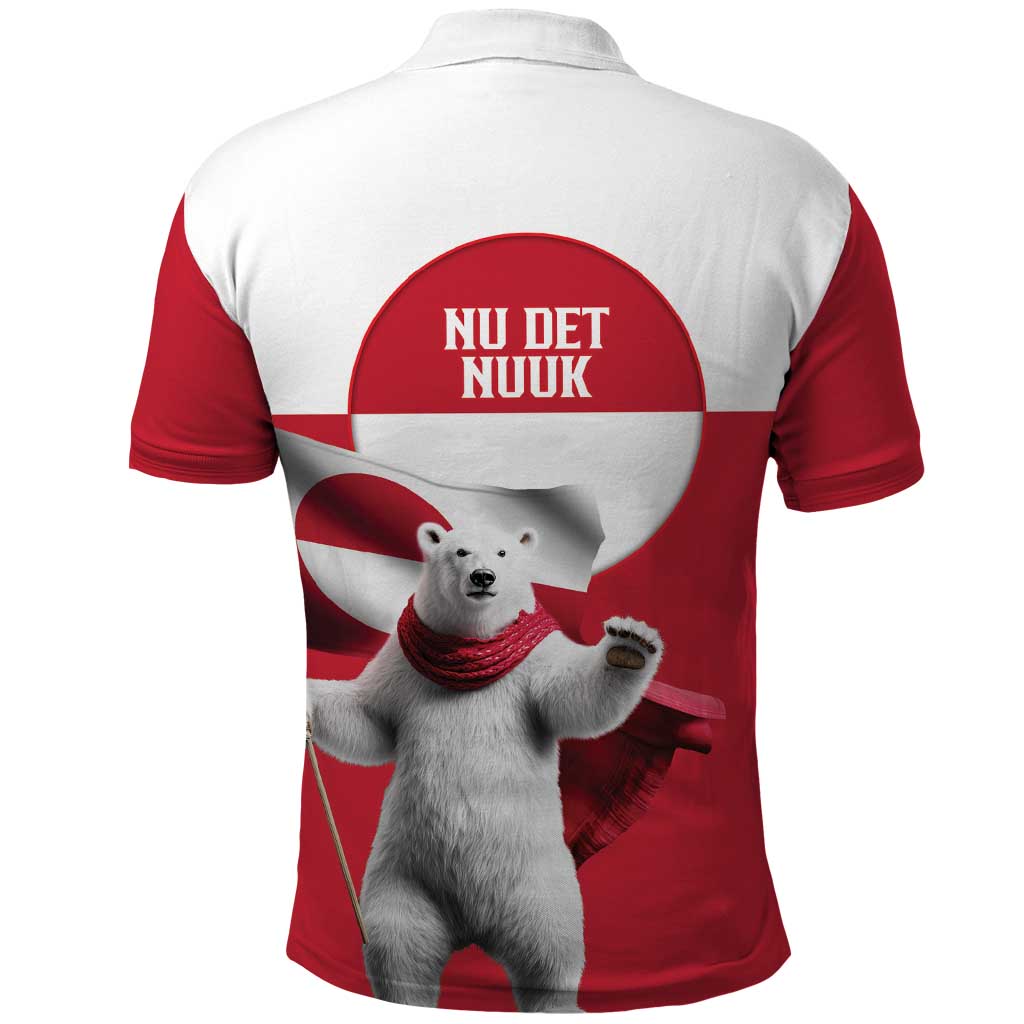 I Stand With Greenland Polo Shirt Red and White Side by Side