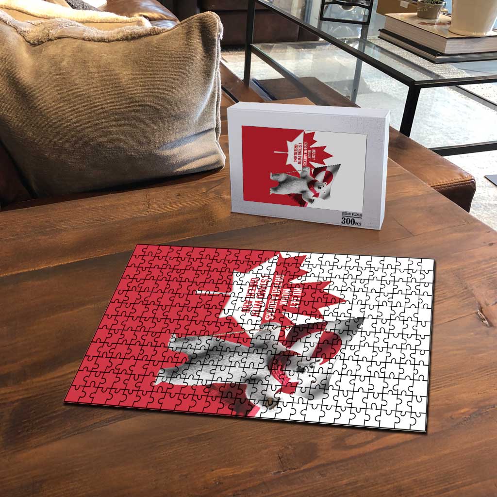 I Stand With Greenland Puzzle Red and White Side by Side