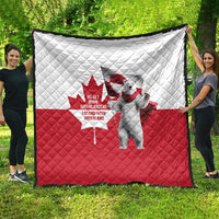 I Stand With Greenland Quilt Red and White Side by Side
