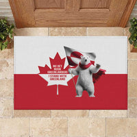 I Stand With Greenland Rubber Doormat Red and White Side by Side