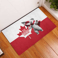 I Stand With Greenland Rubber Doormat Red and White Side by Side
