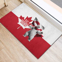 I Stand With Greenland Rubber Doormat Red and White Side by Side