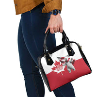 I Stand With Greenland Shoulder Handbag Red and White Side by Side
