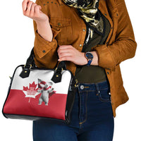 I Stand With Greenland Shoulder Handbag Red and White Side by Side