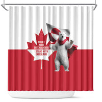 I Stand With Greenland Shower Curtain Red and White Side by Side