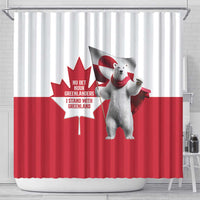 I Stand With Greenland Shower Curtain Red and White Side by Side