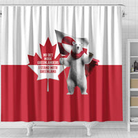 I Stand With Greenland Shower Curtain Red and White Side by Side