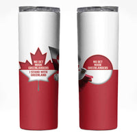 I Stand With Greenland Skinny Tumbler Red and White Side by Side