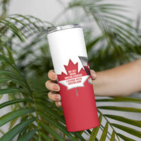 I Stand With Greenland Skinny Tumbler Red and White Side by Side