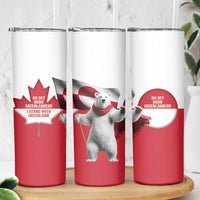 I Stand With Greenland Skinny Tumbler Red and White Side by Side