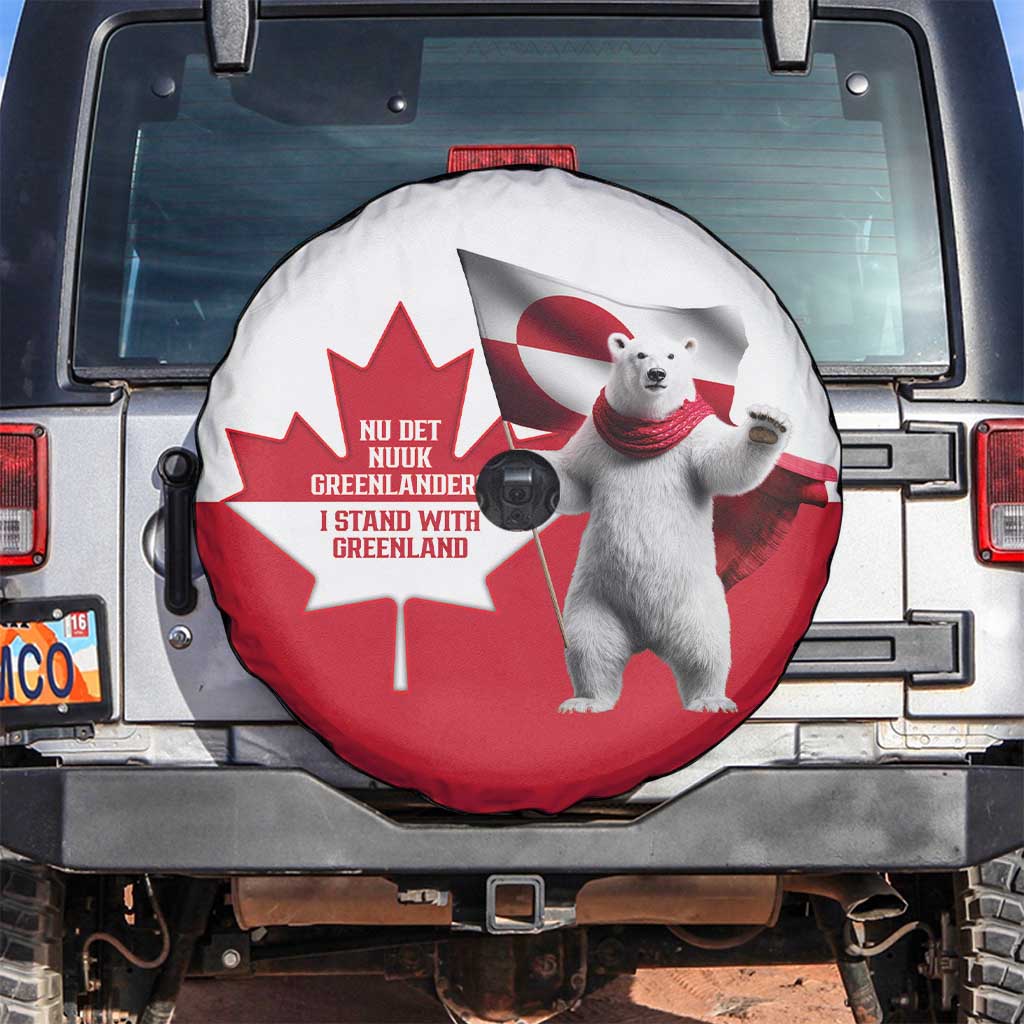 I Stand With Greenland Spare Tire Cover Red and White Side by Side