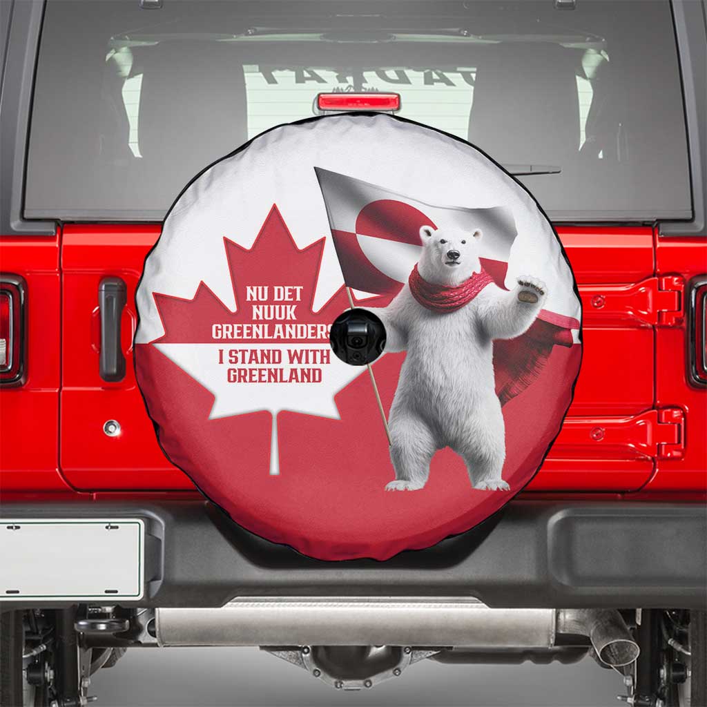 I Stand With Greenland Spare Tire Cover Red and White Side by Side