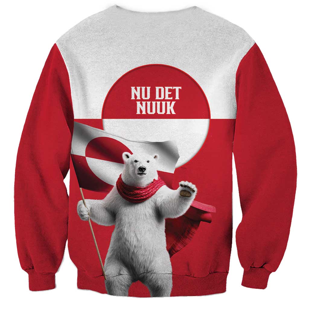 I Stand With Greenland Sweatshirt Red and White Side by Side