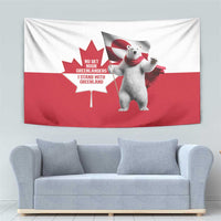 I Stand With Greenland Tapestry Red and White Side by Side