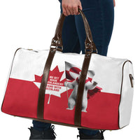 I Stand With Greenland Travel Bag Red and White Side by Side