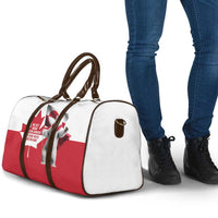 I Stand With Greenland Travel Bag Red and White Side by Side