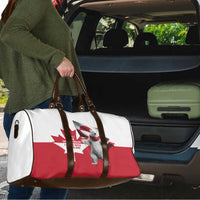 I Stand With Greenland Travel Bag Red and White Side by Side