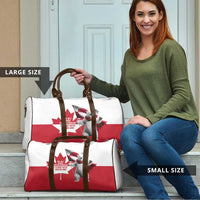 I Stand With Greenland Travel Bag Red and White Side by Side