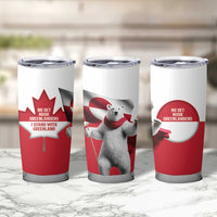 I Stand With Greenland Tumbler Cup Red and White Side by Side