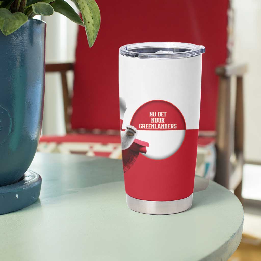 I Stand With Greenland Tumbler Cup Red and White Side by Side